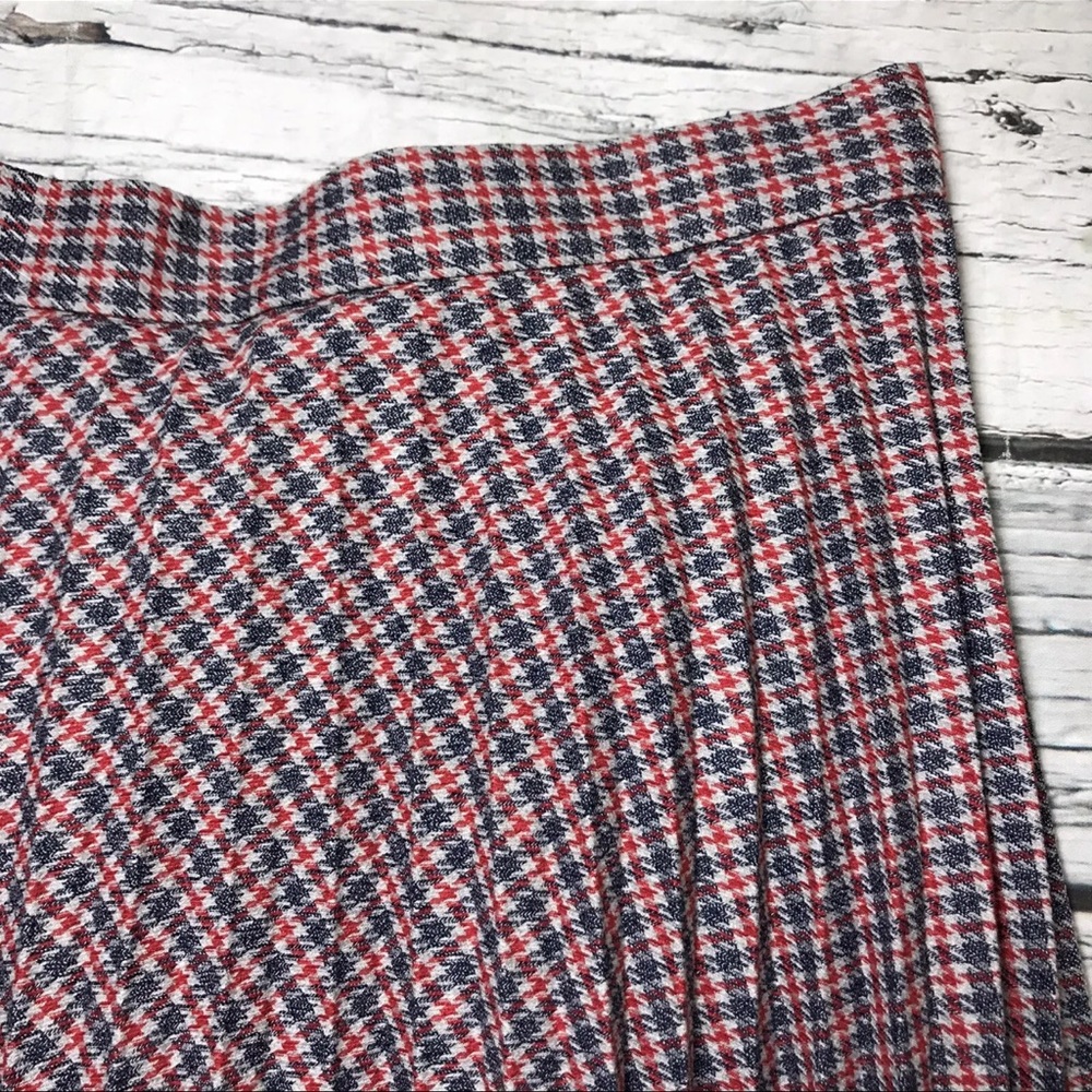 Anthropologie Maeve Plaid Skirt Pleated A-Line High Waist Knit Midi Women’s 12 P - Picture 11 of 13